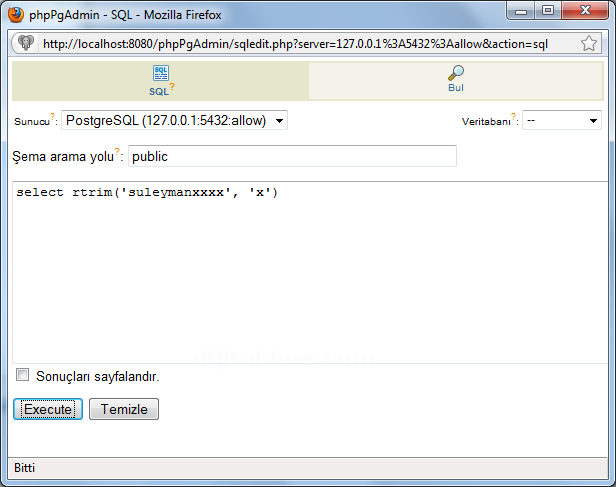 Postgressql Veri Tabanında String Fonksiyonları