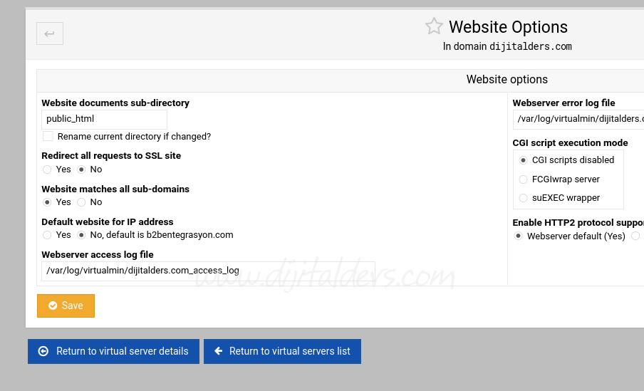 Virtualmin Sorunları ve Çözümleri